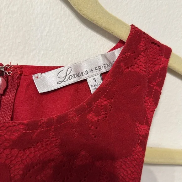 Revolve x Lovers + Friends Red Lace Embroidered Shift Dress New without Tag - Picture 6 of 9
